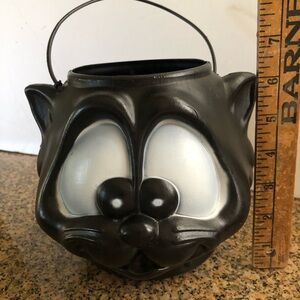 Vintage Halloween Black Cat Blow Mold Candy Bucket Pail by GENERAL FOAM
